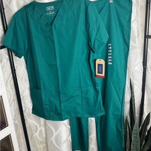 Cherokee Deep Teal V-Neck Scrub Top and Pants